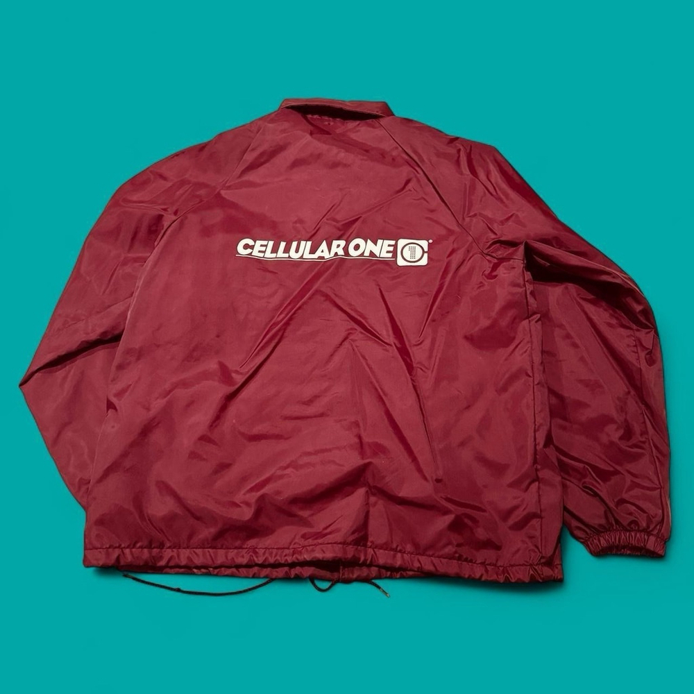 Vintage Cellular One Coach Jacket Mens L Auburn Sportswear USA Made Fleece Lined